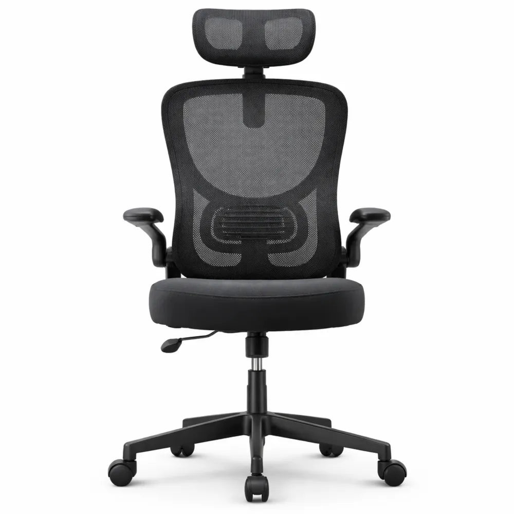 Fauteuil de bureau ergonomique avec soutien lombaire et dossier en maille