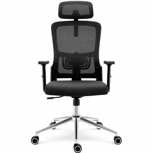 Chaise de Bureau Ergonomique avec Soutien Lombaire, Charge Maximale 150kg, Noir