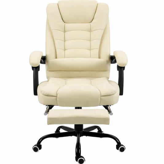 Chaise ergonomique massante avec repose-pieds rétractable
