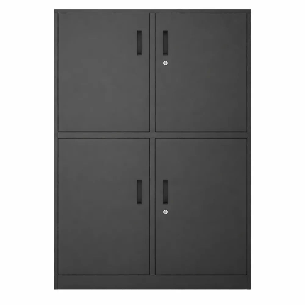 Armoire de rangement métallique à étagères réglables et portes verrouillables