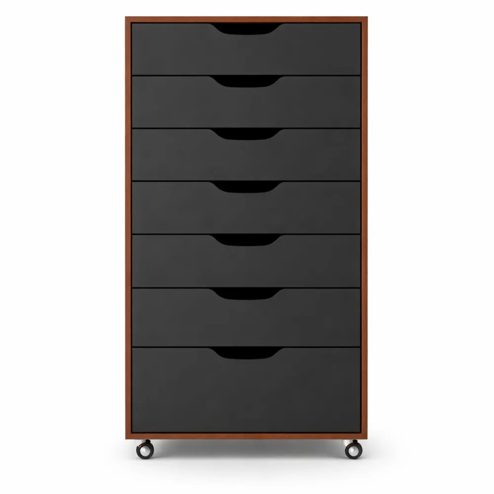 Caisson de Rangement Mobile à 7 Tiroirs avec Roulettes Verrouillables pour Bureau