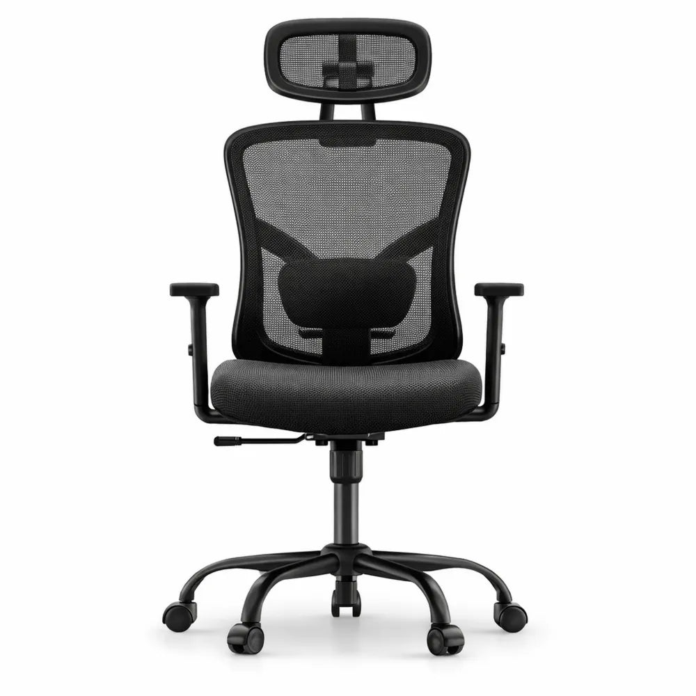 Chaise Ergonomique avec Soutien Lombaire et Appui-Tête Réglable