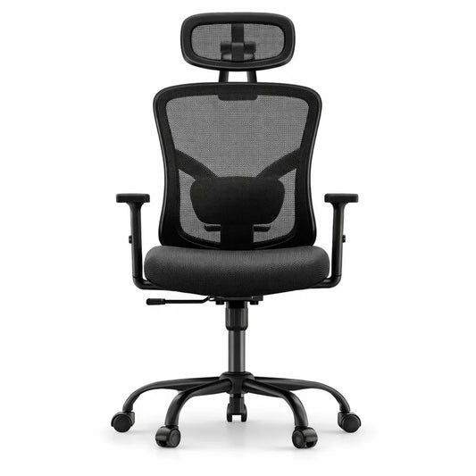 Chaise Ergonomique avec Soutien Lombaire et Appui-Tête Réglable