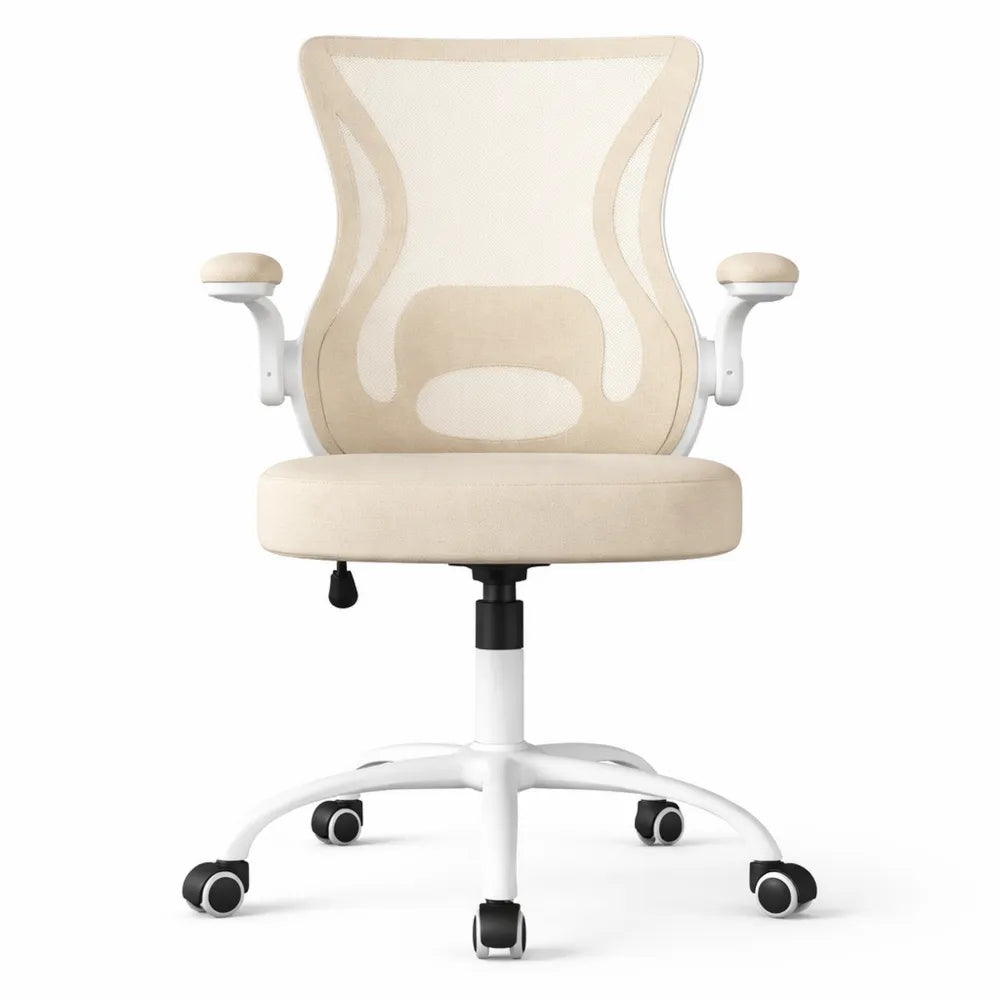Chaise de bureau ergonomique avec soutien lombaire et accoudoirs pliables