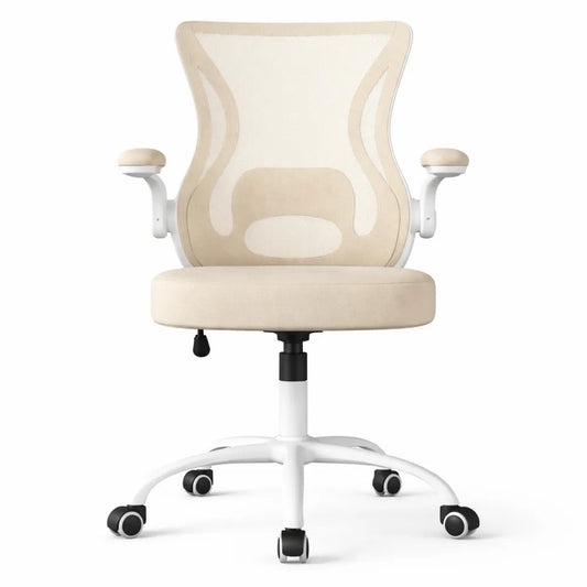 Chaise de bureau ergonomique avec soutien lombaire et accoudoirs pliables