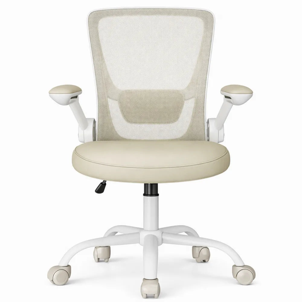 Chaise ergonomique en maille avec support lombaire et accoudoirs rabattables
