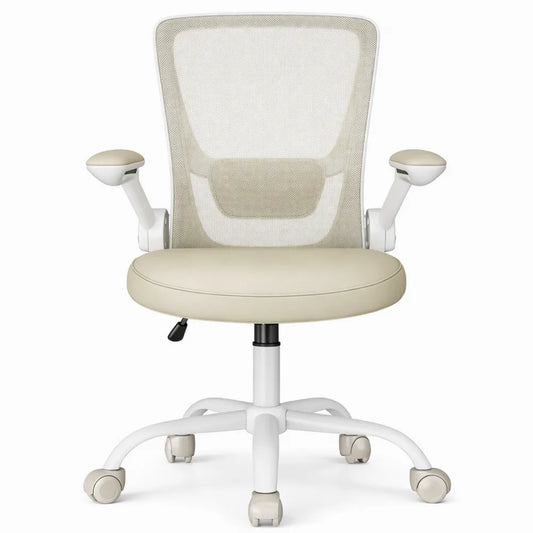 Chaise ergonomique en maille avec support lombaire et accoudoirs rabattables