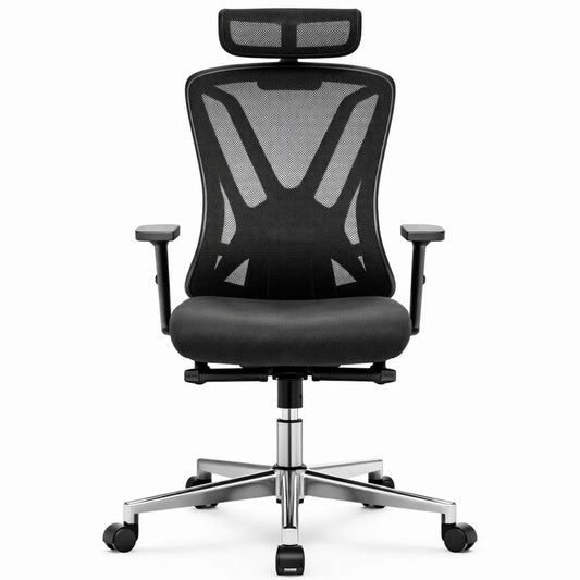 Chaise de Bureau Ergonomique avec Support Lombaire Réglable et Repose-Pieds