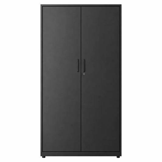 Armoire de rangement métallique verrouillable, 5 étagères réglables pour garage et bureau, noir